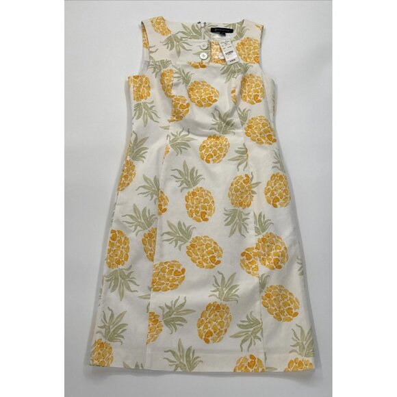 Brooks Brothers Dresses & Skirts - Brooks Brothers Pineapple Print Sheath Dress Womens 2 Summer Brunch Business NEW